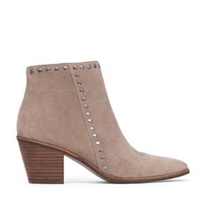 LUCKY BRAND Taupe Suede Studded Boots NIB Ankle Booties